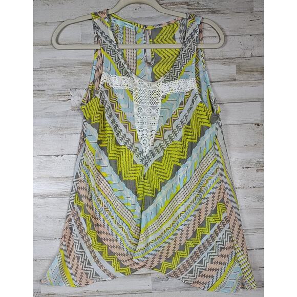 Maurices Women's Shirt Size M Multicolor Print Lace Lightweight Casual Flowy - Picture 1 of 10